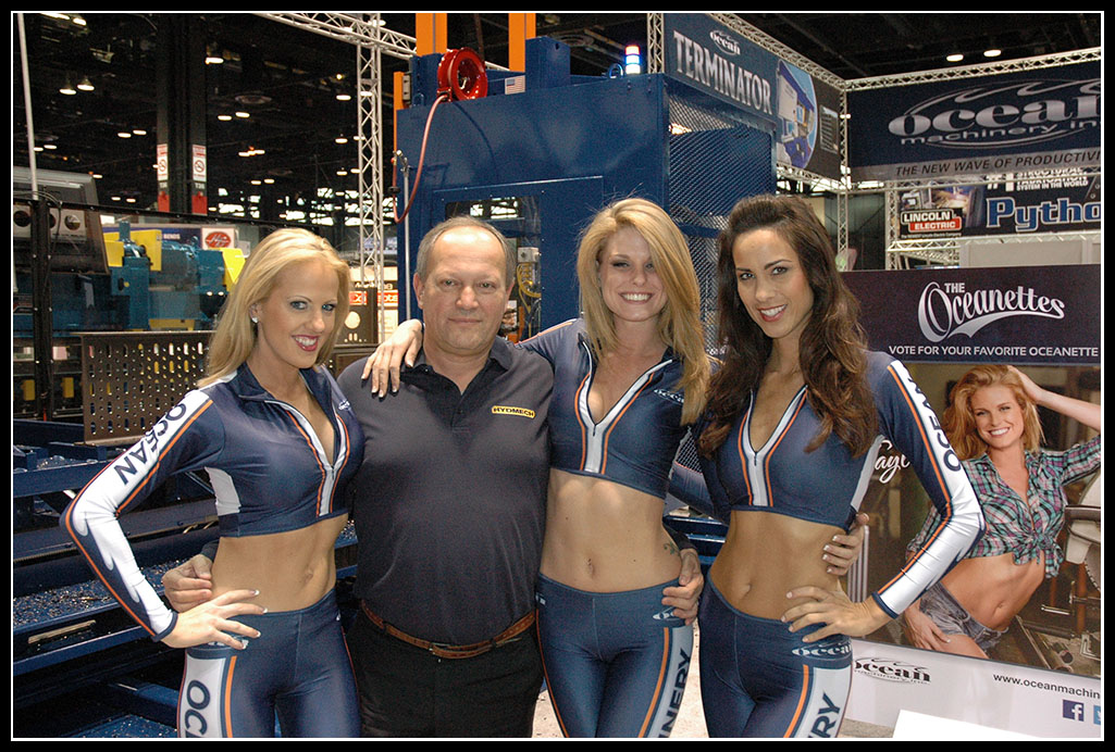 William Giacometti, CEO of Italian saw manufacturer MEP, with the world famous Oceanettes