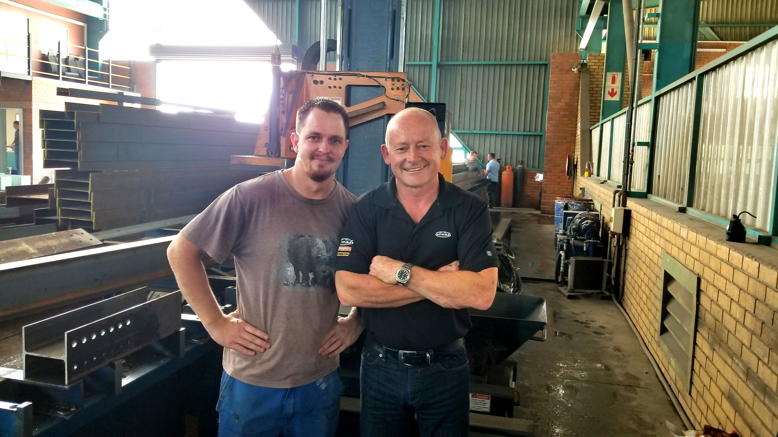 Danny Steyn with Cousins Steel machining specialist Jody de Bruin